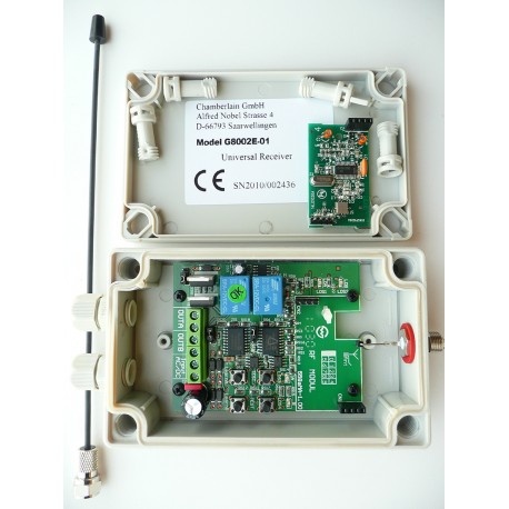 Récepteur Universel 2 canaux IP45 Push and Pull avecmodule radio embrochable 433 MHZ